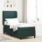 Preview: ARDEBO.de - Boxspringbett mit Kopfteil Dunkelgrün 200 x 80 cm Samt