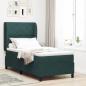 Preview: ARDEBO.de - Boxspringbett mit Kopfteil Dunkelgrün 200 x 100 cm Samt
