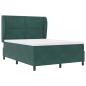 Preview: Boxspringbett mit Kopfteil Dunkelgrün 190 x 140 cm Samt
