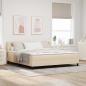 Preview: ARDEBO.de - Boxspringbett mit Kopfteil Creme 200 x 180 cm Stoff
