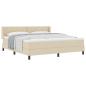 Preview: Boxspringbett mit Kopfteil Creme 200 x 180 cm Stoff