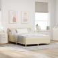 Preview: ARDEBO.de - Boxspringbett mit Kopfteil Creme 200 x 160 cm Stoff