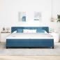Preview: Boxspringbett mit Kopfteil Dunkelblau 200 x 200 cm Samt