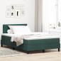 Preview: ARDEBO.de - LED Boxspringbett mit Kopfteil Dunkelgrün 120 x 190 cm Samt