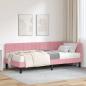 Preview: ARDEBO.de - Eckbettgestell mit Matratze 2 stk. Rosa 90 x 200 cm Samt