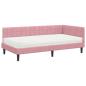 Preview: Eckbettgestell mit Matratze 2 stk. Rosa 90 x 200 cm Samt