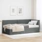 Preview: ARDEBO.de - Eckbettgestell mit Matratze 2 stk. Dunkelgrau 90 x 190 cm Samt