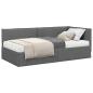 Preview: Eckbettgestell mit Matratze 2 stk. Dunkelgrau 90 x 190 cm Samt