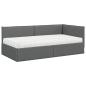 Preview: Eckbettgestell mit Matratze 2 stk. Dunkelgrau 90 x 190 cm Samt