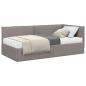 Preview: Eckbettgestell mit Matratze 2 stk. Taupe 90 x 190 cm Samt