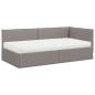 Preview: Eckbettgestell mit Matratze 2 stk. Taupe 90 x 190 cm Samt