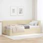 Preview: ARDEBO.de - Eckbettgestell mit Matratze 2 stk. Creme 90 x 190 cm Samt