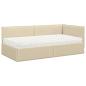 Preview: Eckbettgestell mit Matratze 2 stk. Creme 90 x 190 cm Samt