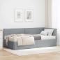 Preview: ARDEBO.de - Eckbettgestell mit Matratze 2 stk. Hellgrau 90 x 200 cm Samt