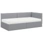 Preview: Eckbettgestell mit Matratze 2 stk. Hellgrau 90 x 200 cm Samt