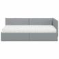 Preview: Eckbettgestell mit Matratze 2 stk. Hellgrau 90 x 200 cm Samt