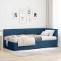 Preview: ARDEBO.de - Eckbettgestell mit Matratze 2 stk. Blau 90 x 200 cm Samt