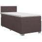Preview: Boxspringbett mit Matratze Dunkelbraun 90 x 190 cm Stoff