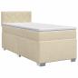 Preview: Boxspringbett mit Matratze mit Kopfteil Creme 90 x 200 cm Stoff