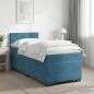 Preview: ARDEBO.de - Boxspringbett mit Matratze Dunkelblau 90 x 190 cm Samt