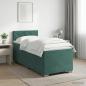 Preview: ARDEBO.de - Boxspringbett mit Matratze Dunkelgrün 100 x 200 cm Samt