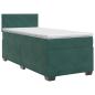 Preview: Boxspringbett mit Matratze Dunkelgrün 100 x 200 cm Samt