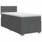 Preview: Boxspringbett mit Matratze Dunkelgrau 90 x 190 cm Stoff