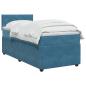 Preview: Boxspringbett mit Matratze Dunkelblau 90 x 190 cm Samt