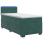 Preview: Boxspringbett mit Matratze und LED Dunkelgrün 100 x 200 cm Samt