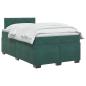Preview: Boxspringbett mit Matratze und LED Dunkelgrün 120 x 190 cm Samt