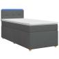 Preview: Boxspringbett mit Matratze Dunkelgrau 90 x 200 cm Stoff