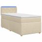 Preview: Boxspringbett mit Matratze mit Kopfteil Creme 90 x 200 cm Stoff
