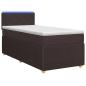 Preview: Boxspringbett mit Matratze Dunkelbraun 90 x 200 cm Stoff