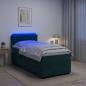 Preview: ARDEBO.de - Boxspringbett mit Matratze Dunkelgrün 100 x 200 cm Samt