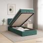 Preview: Ottoman-Bett mit Matratze und LED Dunkelgrün 100 x 200 cm Samt