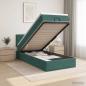 Preview: Ottoman-Bett mit Matratze und LED Dunkelgrün 100 x 200 cm Samt
