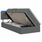 Preview: LED-Speicherbett mit Matratze Dunkelgrau 90 x 200 cm Stoff