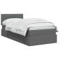 Preview: LED-Speicherbett mit Matratze Dunkelgrau 90 x 200 cm Stoff