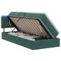Preview: LED-Speicherbett mit Matratze Dunkelgrün 100 x 200 cm Samt