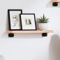 Preview: ARDEBO.de - Wandregal 40x10x2 cm Massivholz Eiche Unbehandelt