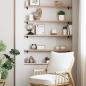 Preview: Wandregal 100x10x2 cm Massivholz Eiche Unbehandelt