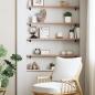 Preview: Wandregal Hellbraun 80x10x2 cm Massivholz Eiche Behandelt