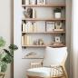 Preview: Wandregal Hellbraun 80x20x4 cm Massivholz Eiche Behandelt
