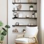 Preview: Wandregal Dunkelbraun 80x10x2 cm Massivholz Eiche Behandelt