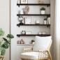 Preview: Wandregal Dunkelbraun 80x10x4 cm Massivholz Eiche Behandelt