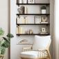 Preview: Wandregal Dunkelbraun 80x20x2 cm Massivholz Eiche Behandelt