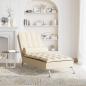 Preview: Massage-Chaiselongue mit Nackenrolle Creme Stoff