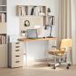 Preview: Schreibtischplatte Hellbraun 120x60x2,5 cm Massivholz Eiche