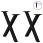 Preview: Couchtischbeine X-Form 2 Stk. Schwarz 60x(42-43) cm Stahl
