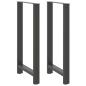 Preview: Bartischbeine Anthrazit 2 Stk. 60x(110-111) cm Stahl